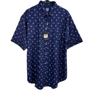 Greater Half Sex Ed Polo Shirt Mens XXL Blue Graphic Performance Preppy NWT